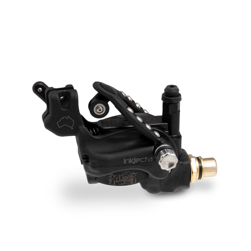 InkJecta Eclipse Blackout tattoo machine engraved side