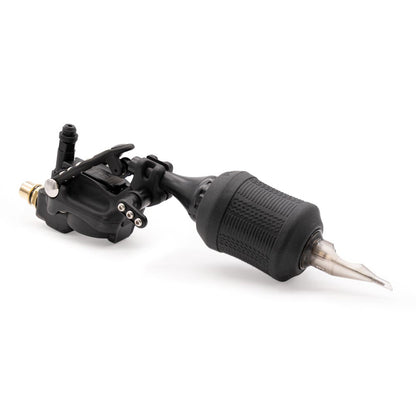 InkJecta Eclipse Blackout tattoo machine setup with grip and needle 1