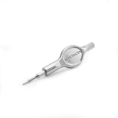 InkJecta Eclipse Blackout tattoo machine adjustment tool attached